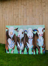 Load image into Gallery viewer, ”Cows on the loose” 140x100 cm